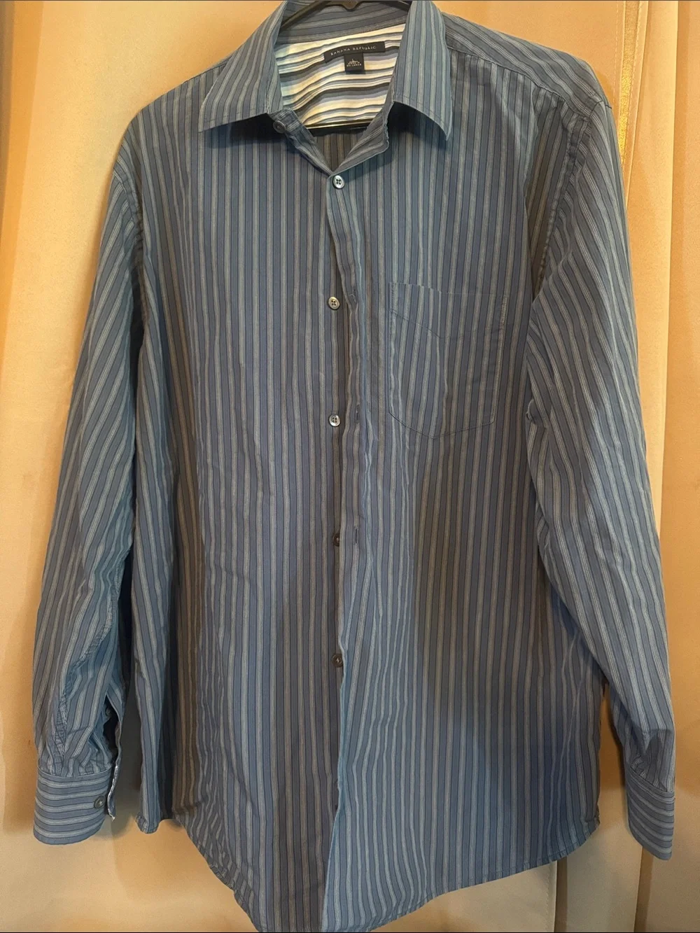 Banana Republic Blue Striped Men's Dress Shirt